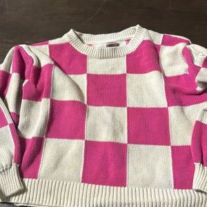 GAP Pink Checkered Sweater